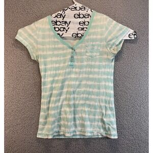 Route 66 Women‎ Top Size Small V Neck Blue and White